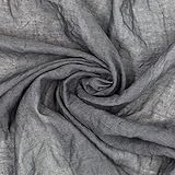 100%Mosel Musselin Dekostoff, in Anthrazite (48 cm x 5 m), 66 g/m², sehr dünner Tischläufer, zarte Tischdeko für Geburtstage & Hochzeiten, Tischband als Bunte Dekoration zu besonderen Anlässen