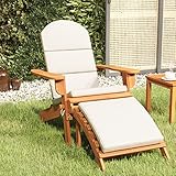 Yolola Adirondack-Gartenstuhl mit Fußablage Adirondack Stuhl Gartenstuhl Holz Relaxsessel Adirondack Gartenstuhl Deckchair Balkonstuhl Gartenliege Massivholz Akazie