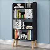 YuegoO Bücherregal, Bücherregal, einfaches Massivholz-Bücherregal, Bodenständer, kreativer Raum, Aufbewahrungsregal, Kinder-Desktop-Bücherregal, Wohnzimmer-Bücherregal Zeitschriftenregal