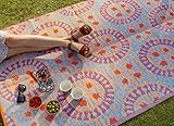 Boho gewebter wasserdichter Außenteppich | Kunststoff-, leichte und rutschfeste Matte mit doppelseitigem geometrischem Muster Für Garten, Terrasse, Terrasse, Badezimmer, Dienstprogramm, Picknick
