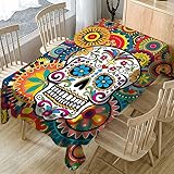 Mexikanischer Schädel Mandala Tischdecke Rechteckige Tischdecke Küche Couchtisch Wohnzimmer Dekoration AU3 140x180cm
