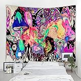 NUQE Hippie Tapisserie Trippy Mushroom Psychedelic Background Tuch Tapisserie Home Art Deco Wandbild Decke Hängetuch A4 130x150cm