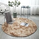 TRLOVE Nordisch Flauschige Teppiche Für Wohnzimmer, Luxuriöser Zottelteppich, Für Schlafzimmer, rutschfest,Zottelig, Runden, Batikfärbung Fußmatten Können Individuell Angepasst Werden 3
