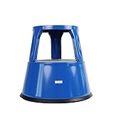 Dönges Rollhocker, Metall, blau (Rolltritt Tritthocker Elefantenfuß), Die vielseitige Lösung für Lager, Büro und Zuhause!, vielseitig einsetzbar, 2 Arbeitshöhen